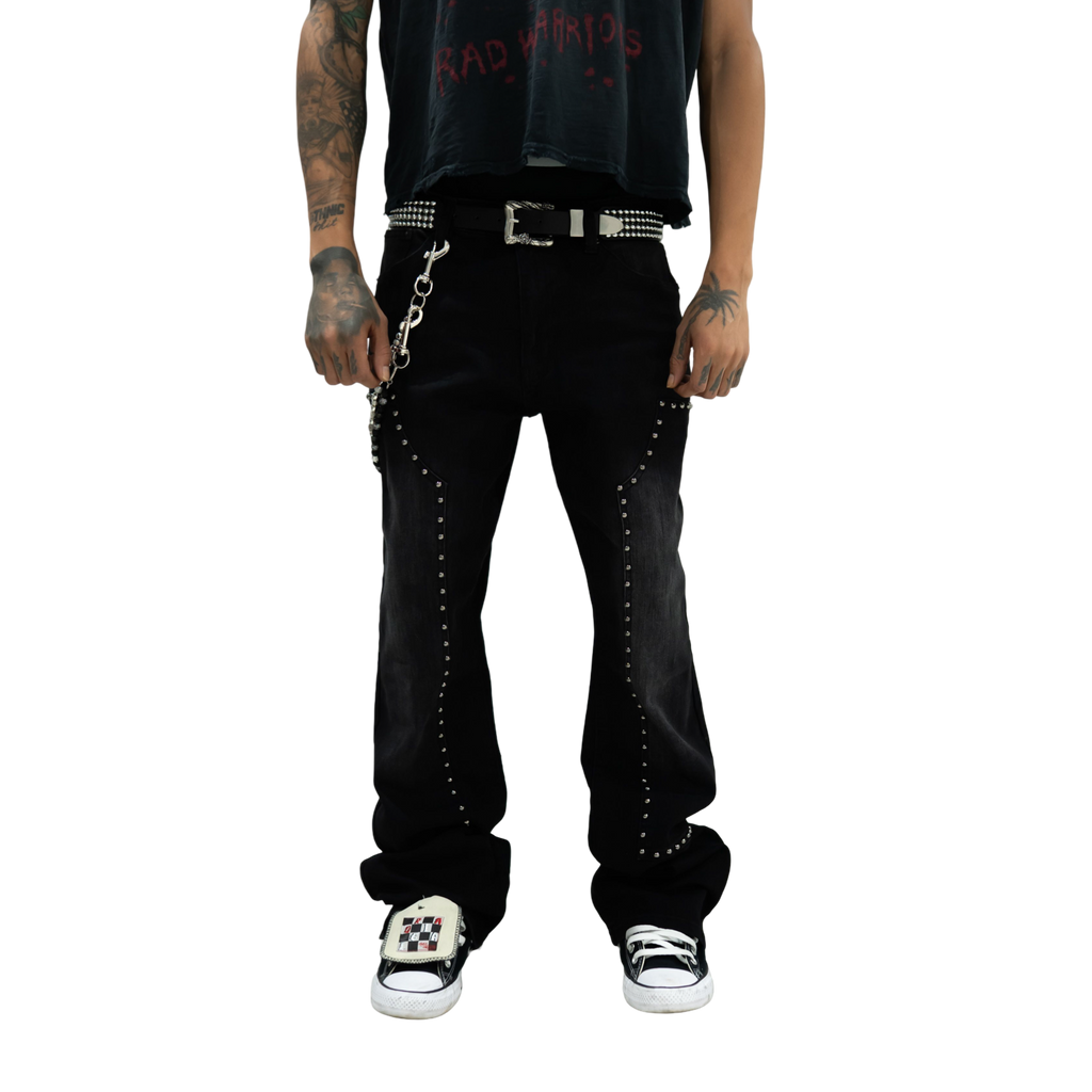 Studded Flare Carpenters (Black)