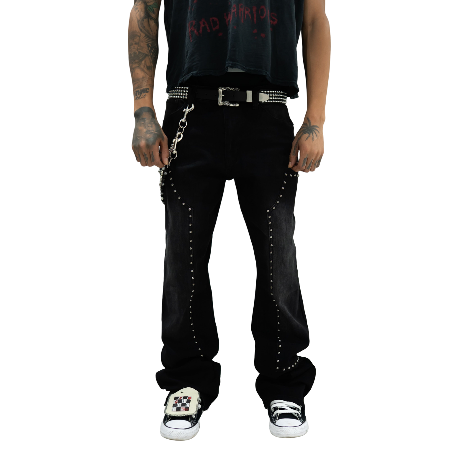 Studded Flare Carpenters (Black)